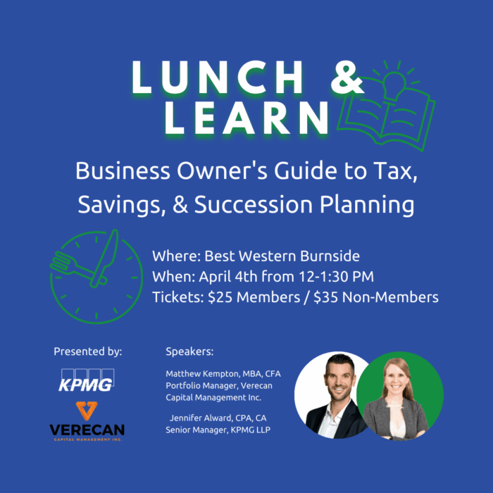 Lunch & Learn - Business Owner's Guide to Tax, Savings, & Succession Planning